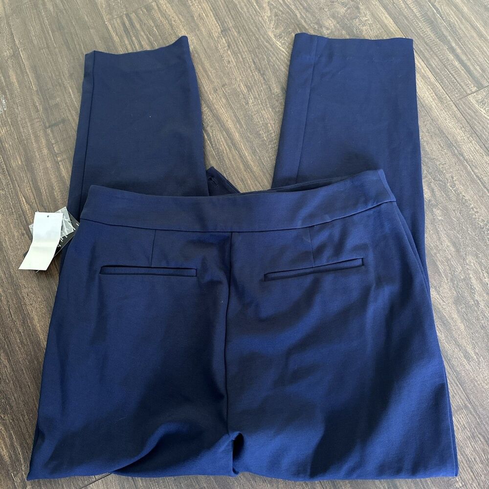 Lauren Ralph Lauren Women's Ponte Ankle Straight Leg Pants Navy Blue Size L - Picture 13 of 14
